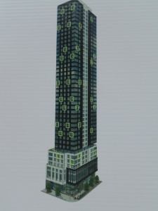Architect's rendering of the proposed 42-storey tower for Bloor and Madison Ave.